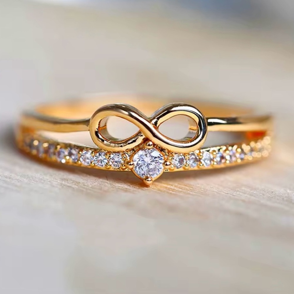 Gold Infinity Engagement Ring size 6, 7, 8